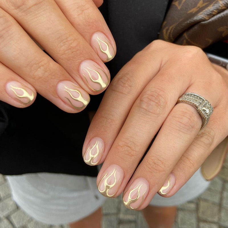 Elegant Stiletto Press-On Nail Art with Rhinestone Accents Kalsten