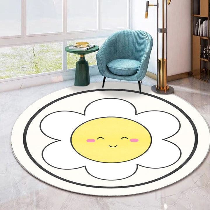 Emoji-Themed Circular Area Rug Kalsten