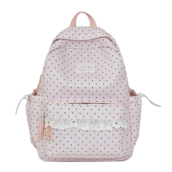 Playful Polka Dot Printed Backpack Kalsten