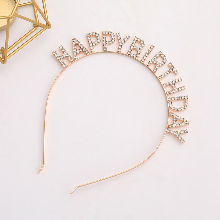 Ladies Glitter Headband with "Happy Birthday" Inscription Kalsten