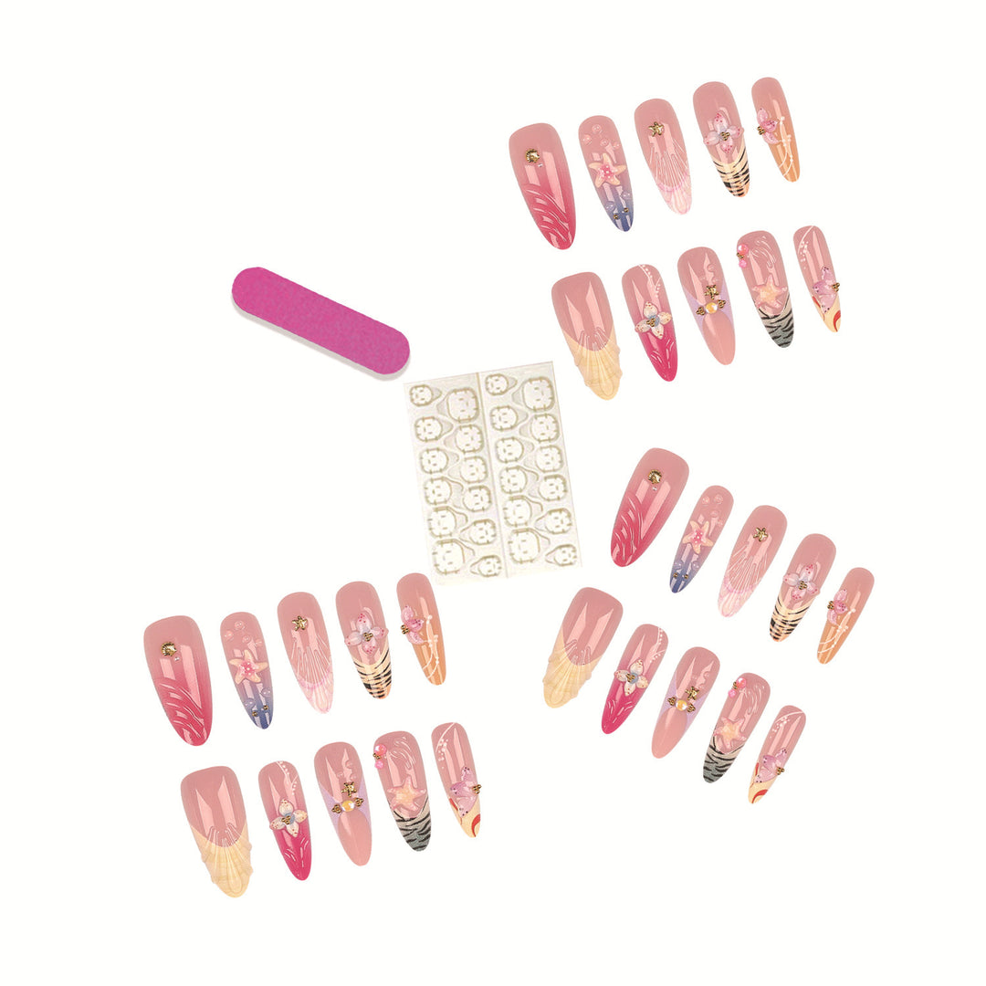 Artistic Floral Press-On Nail Set