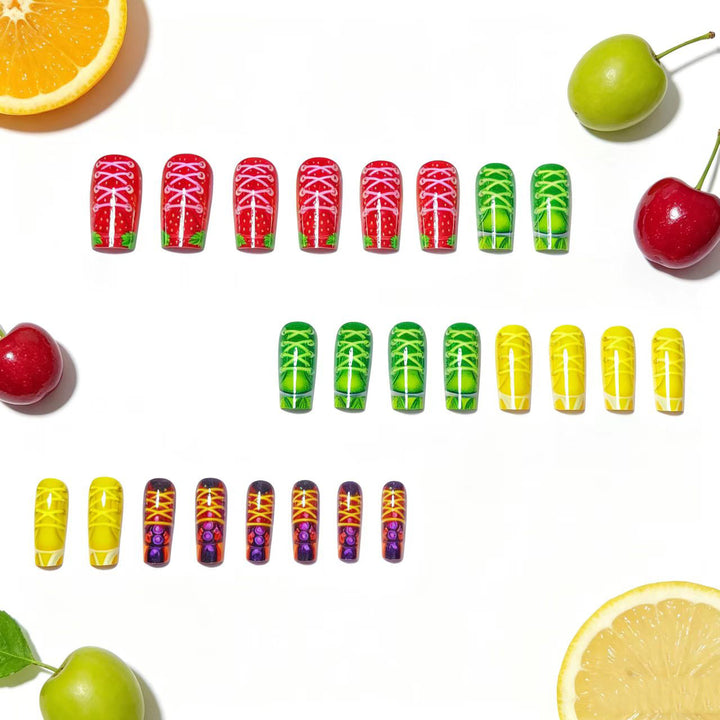 Creative art nails in colorful sneaker design Kalsten