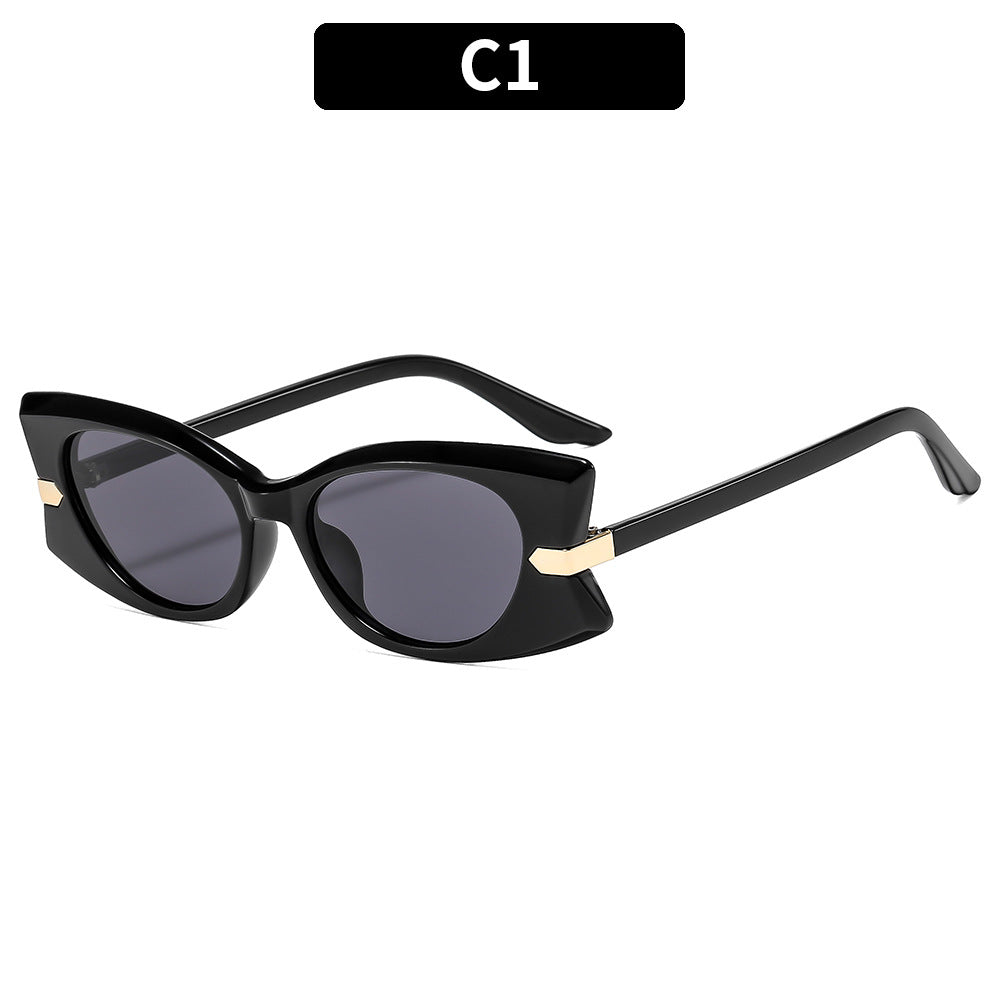 Fashion-Forward Architectural Cat-Eye Sunglasses