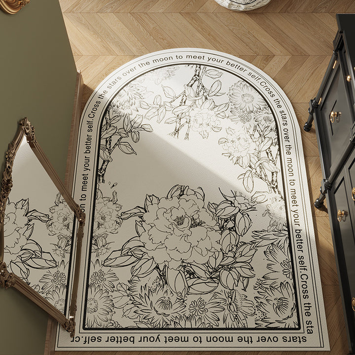 Artistic Floral Area Mat