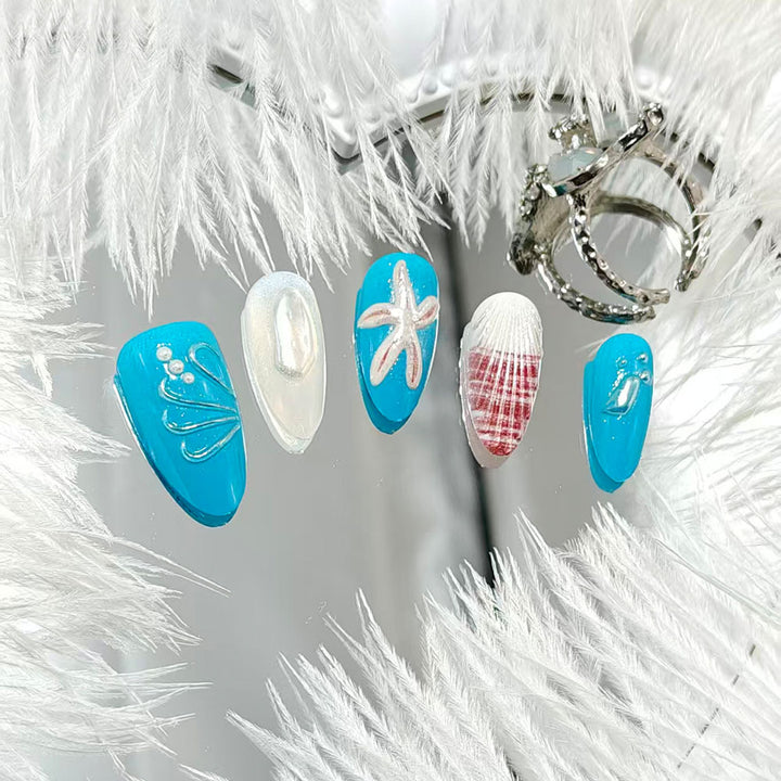 Artificial nails with maritime design Kalsten