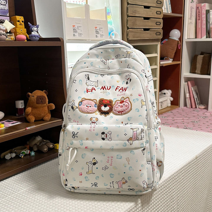 Embroidered Animal Character School Backpack Kalsten