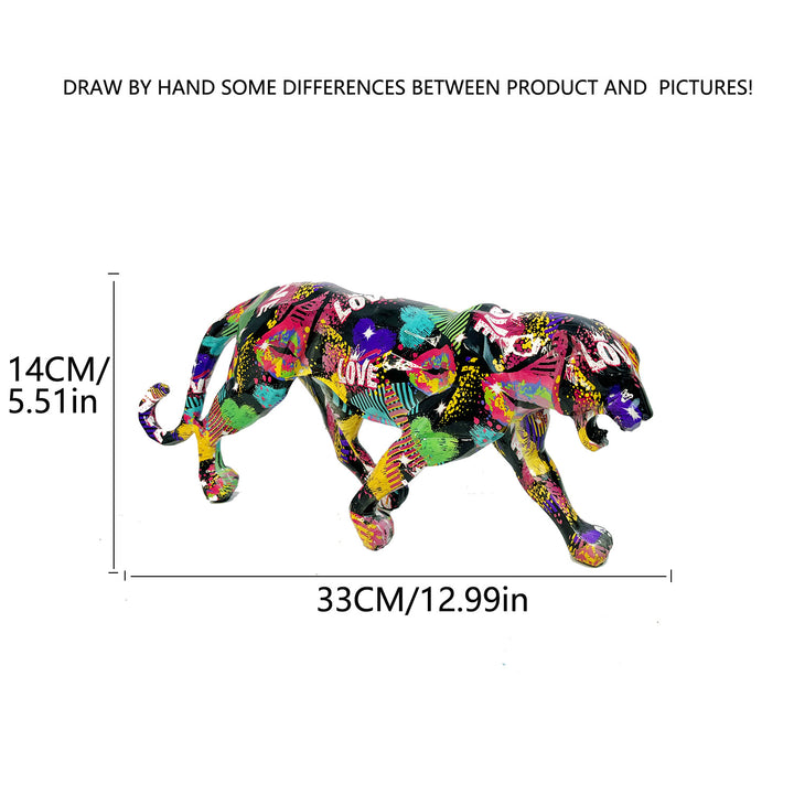Decorative leopard figure made of resin Kalsten