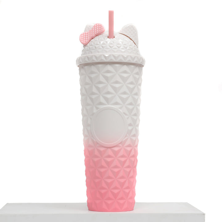 Ladies playful drinking cup with cat ears and integrated straw Kalsten