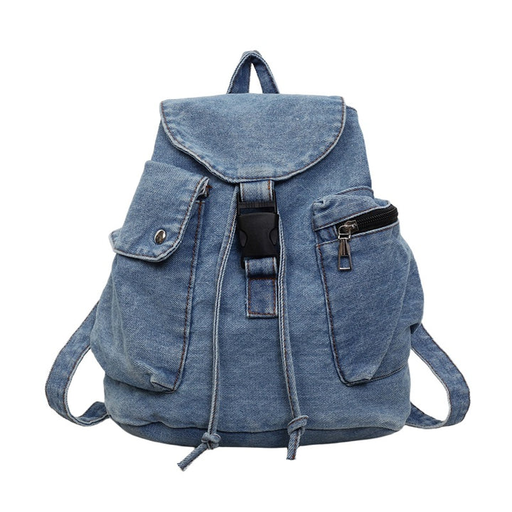 Casual Denim Drawstring Backpack Kalsten