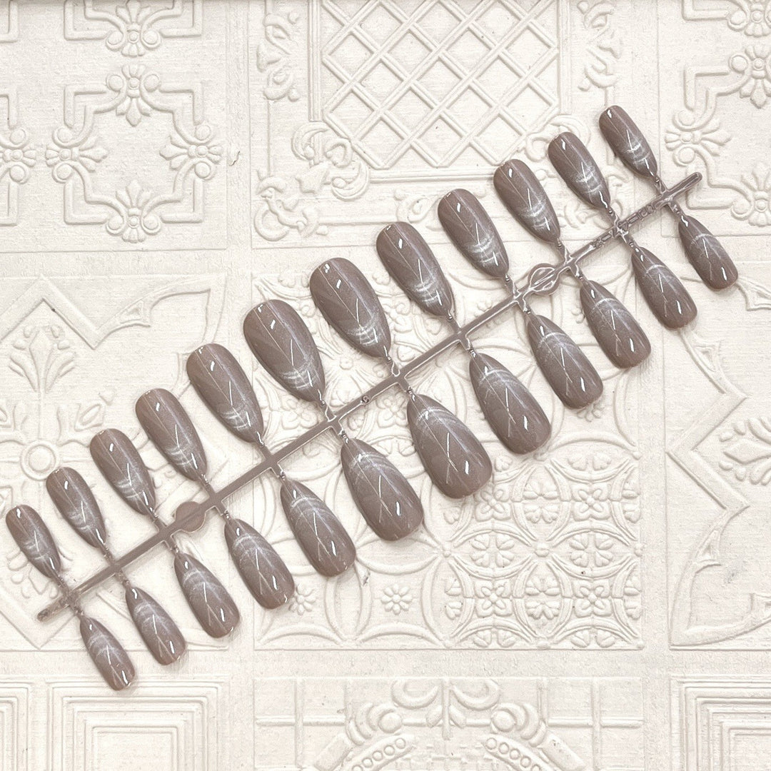 Glossy Elegant Almond-Shaped Press-On Nails Kalsten