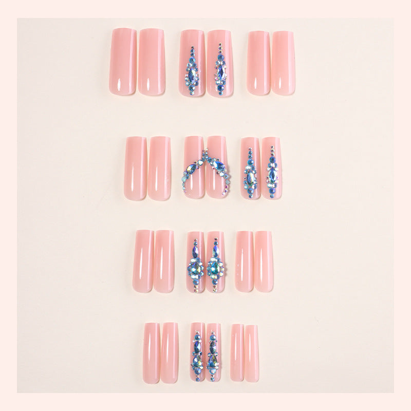 Decorative Press-On Nail Art Set with Gemstone Accents kalsten