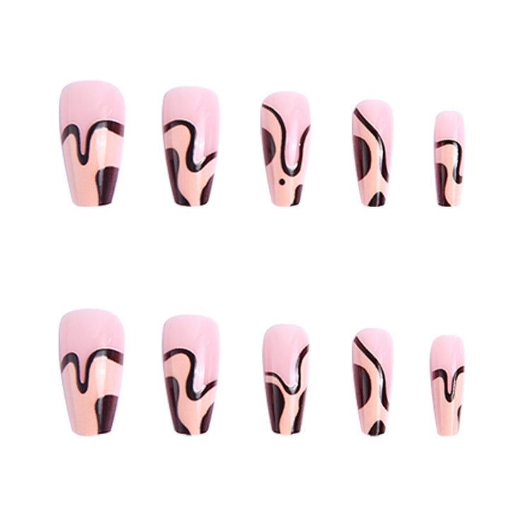 Artificial nails with creative wave pattern Kalsten