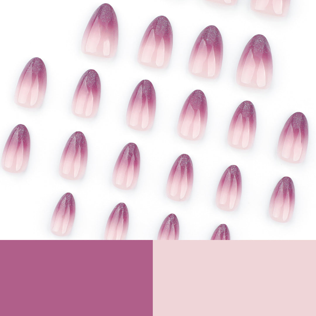 Shiny nail extensions with gentle ombre effect Kalsten