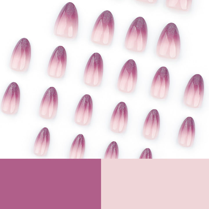 Shiny nail extensions with gentle ombre effect Kalsten