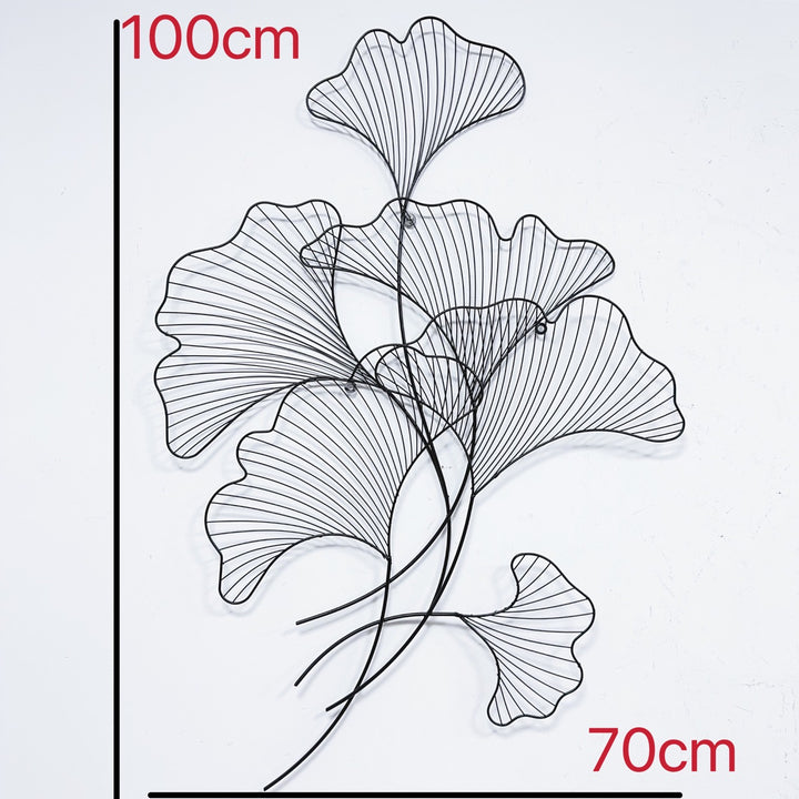 Elegant Ginkgo Leaf Metal Wall Sculpture Kalsten
