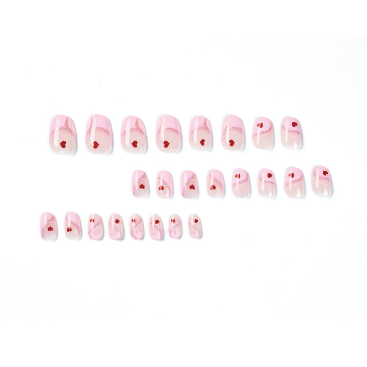 Artistic Nail Extensions with Heart Motif Kalsten