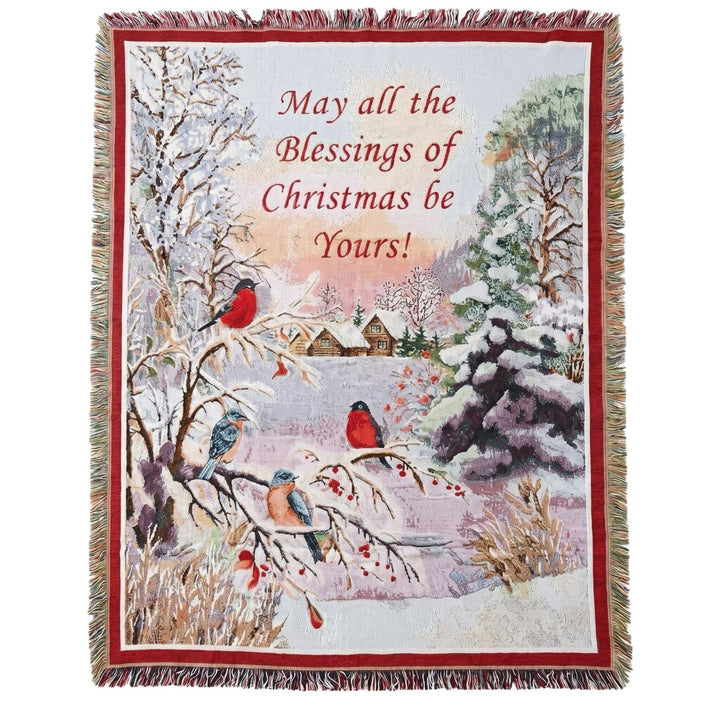 Festive Winter Season Tapestry Throw Blanket
