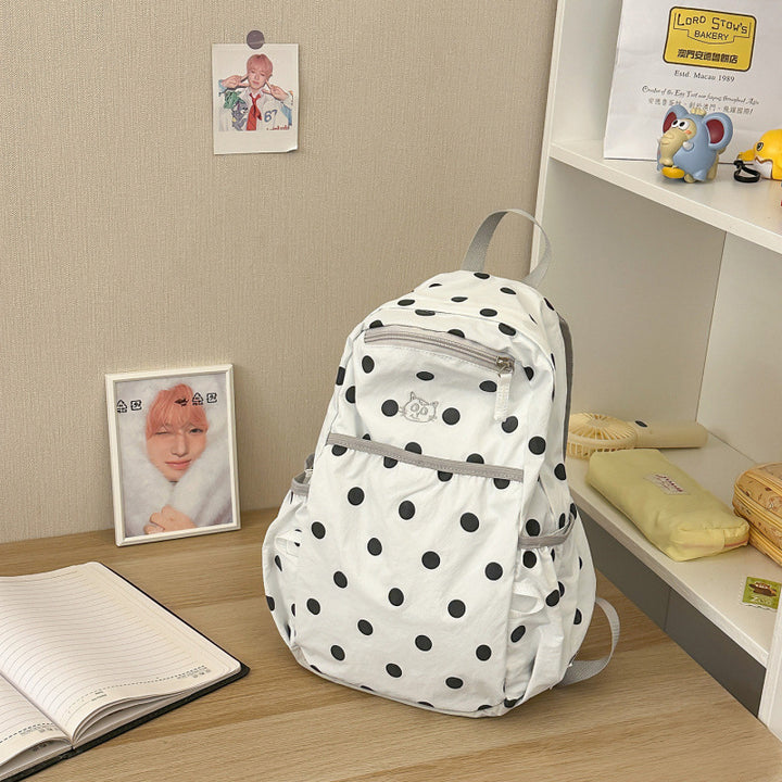 Lightweight Polka Dot Backpack