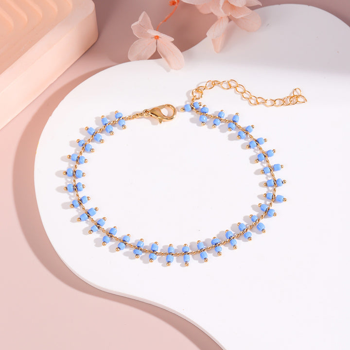 Delicate Beaded Ankle Bracelet Kalsten