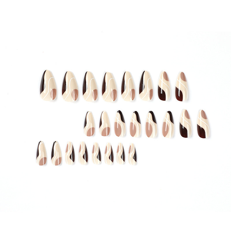 Artificial nail extensions in elegant wave design Kalsten