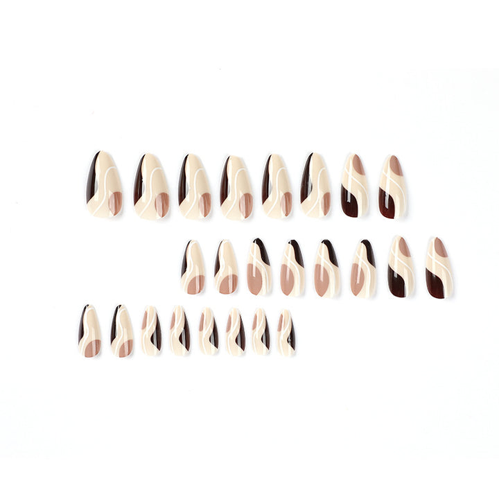 Artificial nail extensions in elegant wave design Kalsten
