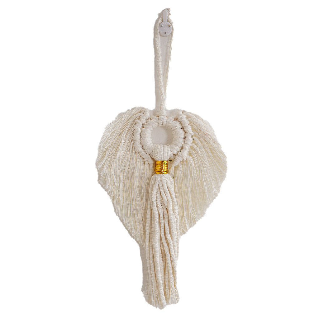 Macramé Decorative Wall Hanging with Circular Wooden Ring Kalsten