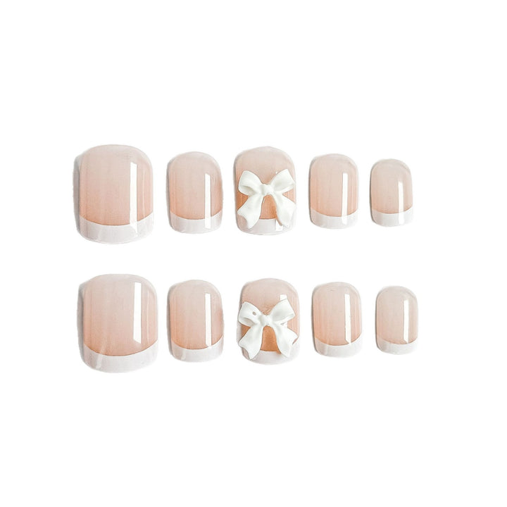 Nail Art Fake Nails Set with Elegant Bow Accents Kalsten