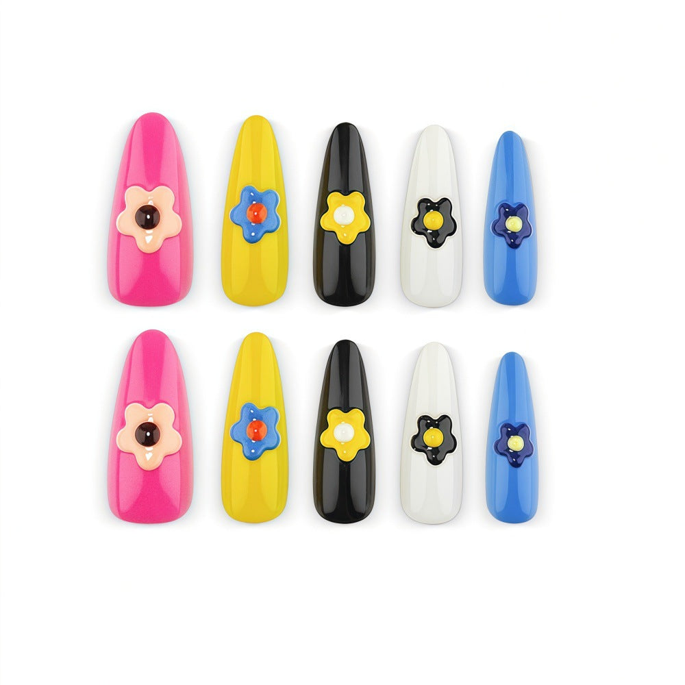 Artificial nails with floral 3D design Kalsten