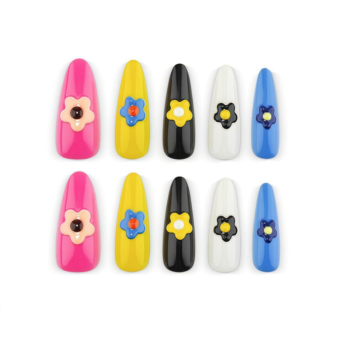Artificial nails with floral 3D design Kalsten