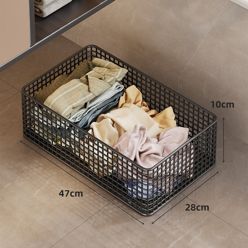 Under-Cabinet Low-Profile Rolling Mesh Storage Crate with Four Swivel Locking Casters