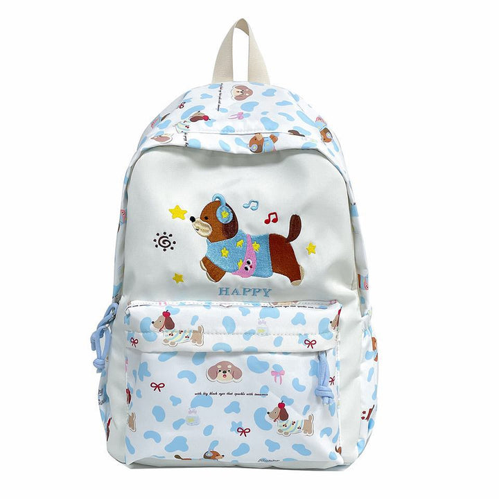 Backpack with Cheerful Dog Design and Multifunctional Compartment Layout Kalsten