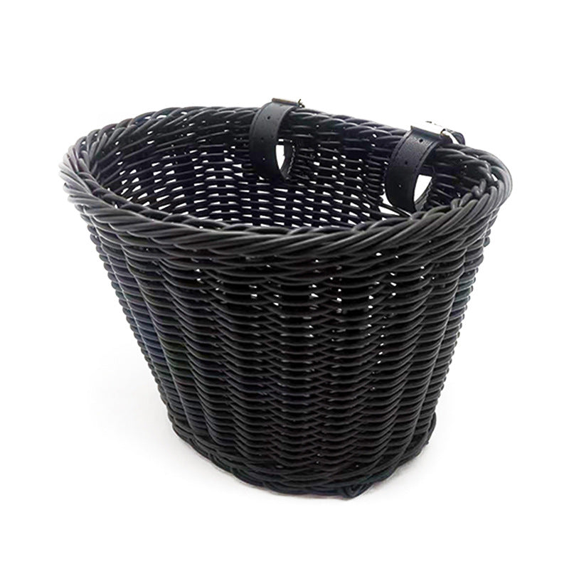Decorative Woven Storage Basket with Leather Handles Kalsten