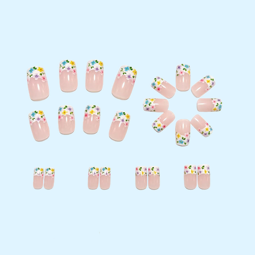 Artificial nails with floral designs and high-gloss finish Kalsten
