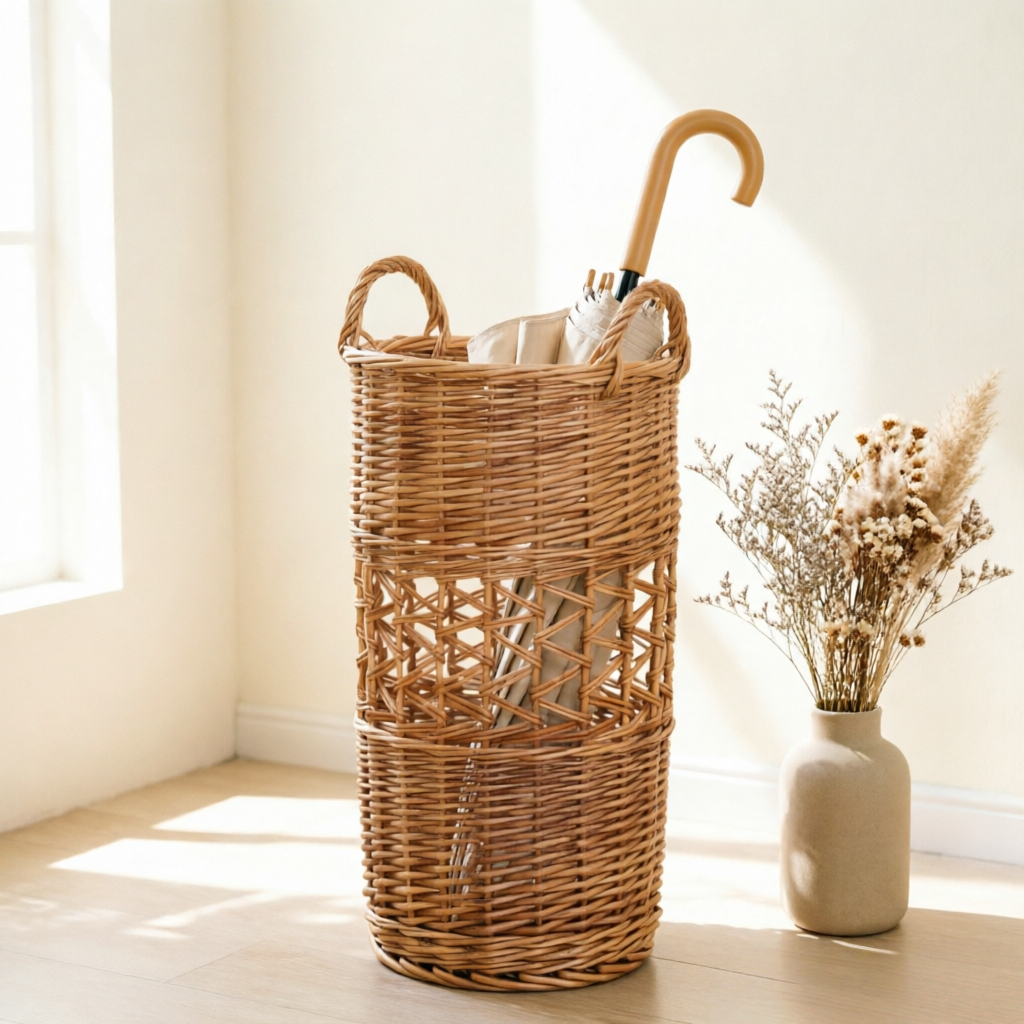 Handcrafted willow basket with cotton lining Kalsten
