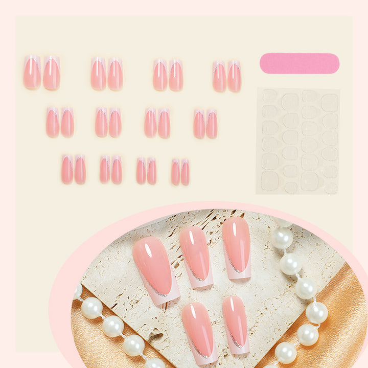 Artificial nail set with elegant design and glitter accents Kalsten