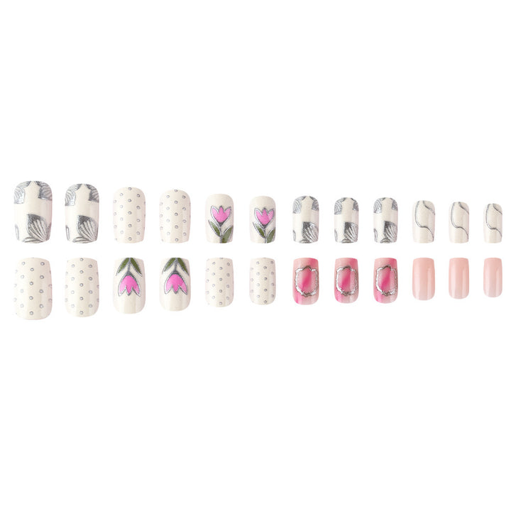 Elegant Floral Design Gel Nail Art Kalsten