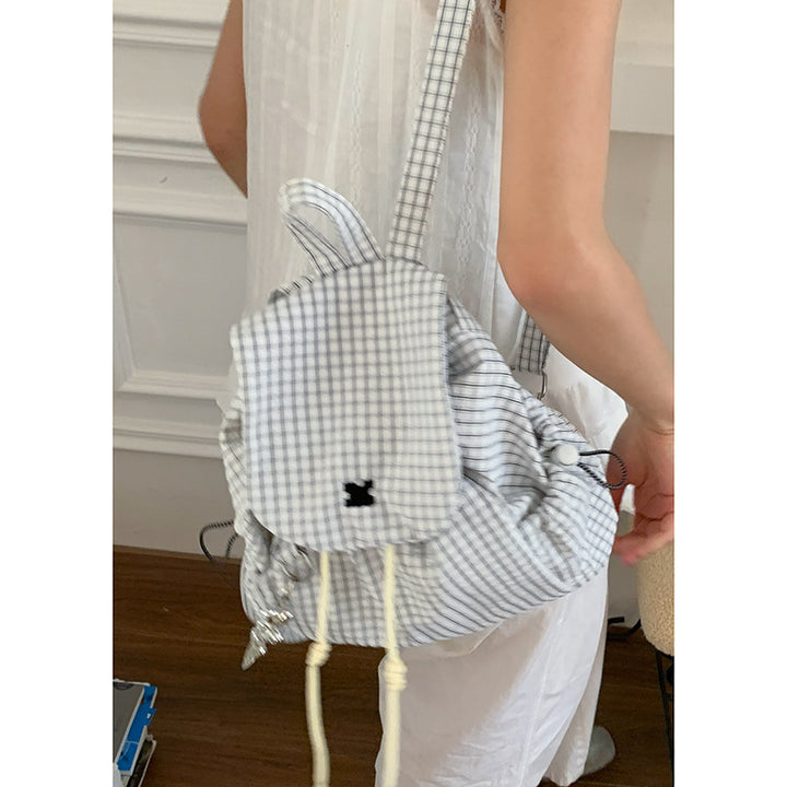 Casual Checkered Drawstring Backpack Kalsten