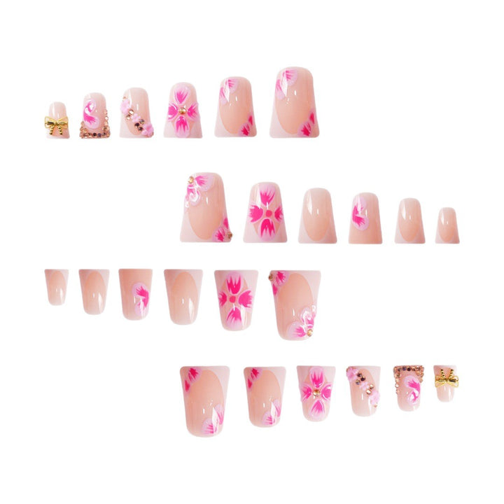 Decorative Floral Press-On Nail Art Enhancements Kalsten