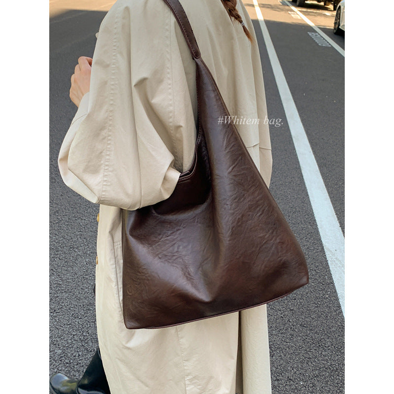Sleek Soft Leather Hobo Bag Kalsten