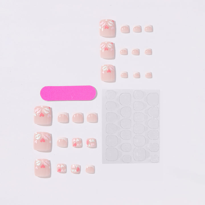 Nail art set with romantic heart and floral designs Kalsten