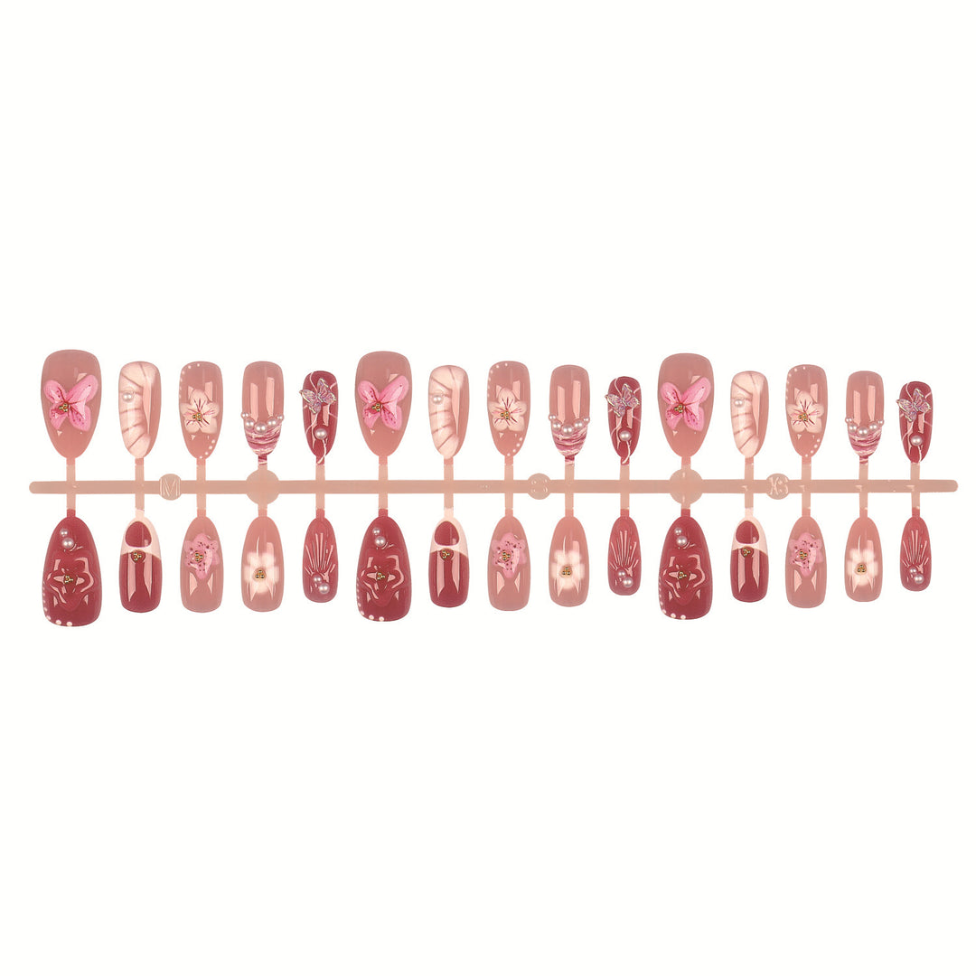 Decorative Floral Press-On Nail Collection