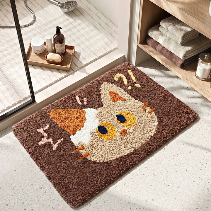 Plush Cartoon Cat Bath Mat