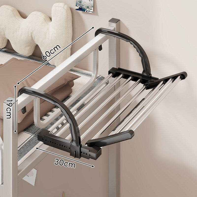 Expandable Over-Rail Telescopic Clothes Drying Rack with Multiple Stainless Steel Rods