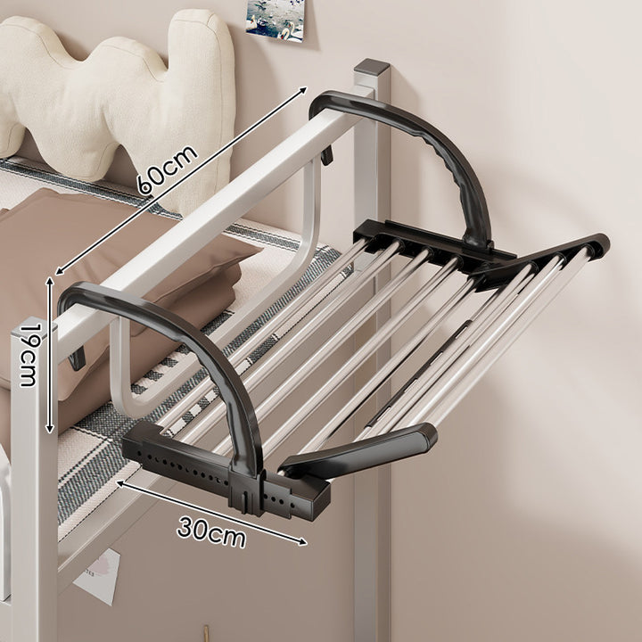 Expandable Over-Rail Telescopic Clothes Drying Rack with Multiple Stainless Steel Rods