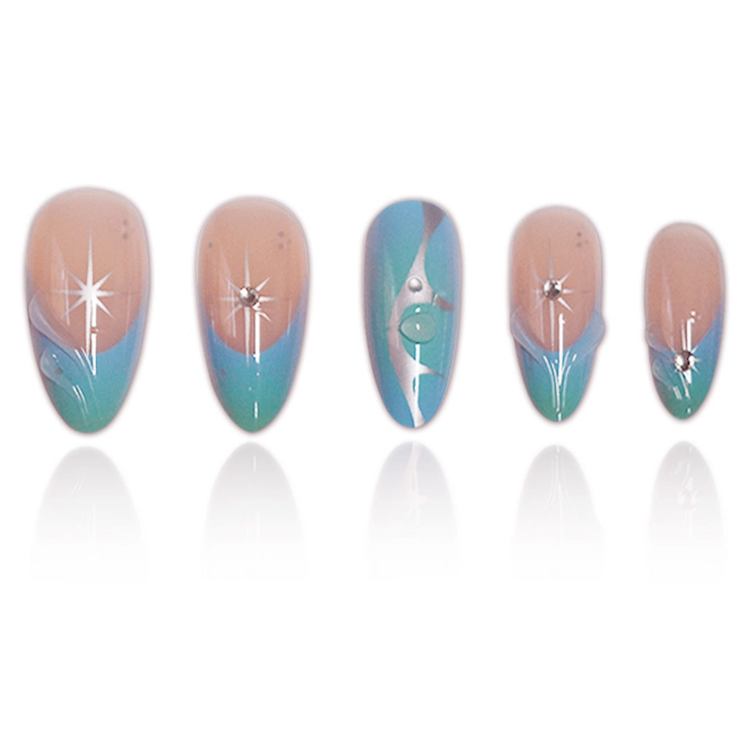 Artistic Stiletto Press-On Nail Extensions with Unique 3D Design Kalsten