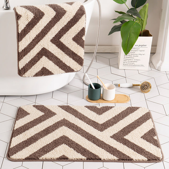 Plush Diamond Pattern Bath Mat