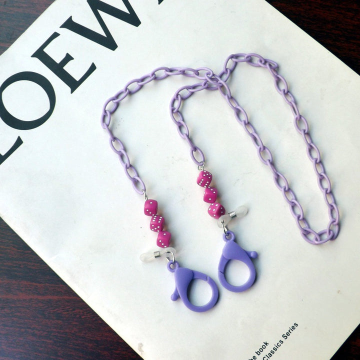 Fashionable glasses holder chain made of plastic with colorful beads Kalsten