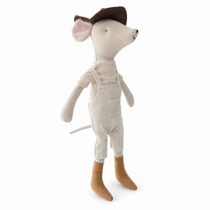Plush Superhero Mouse Soft Toy with Removable Cape and Embroidered Lightning Patch