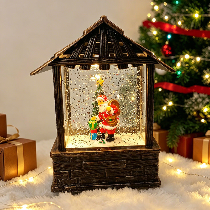 Christmas lantern with snow globe and LED lighting Kalsten