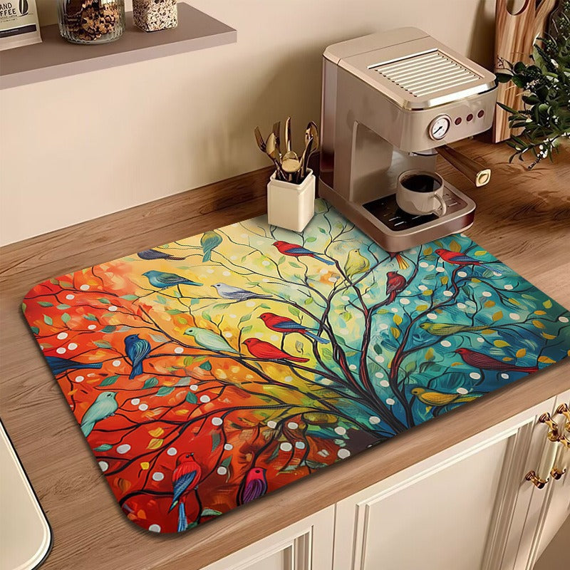 Floral Printed Kitchen Mat Kalsten